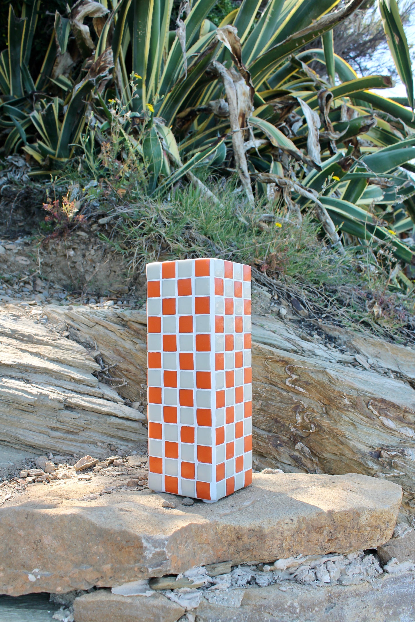 Vase Cache-pot SANREMO Orange et crème