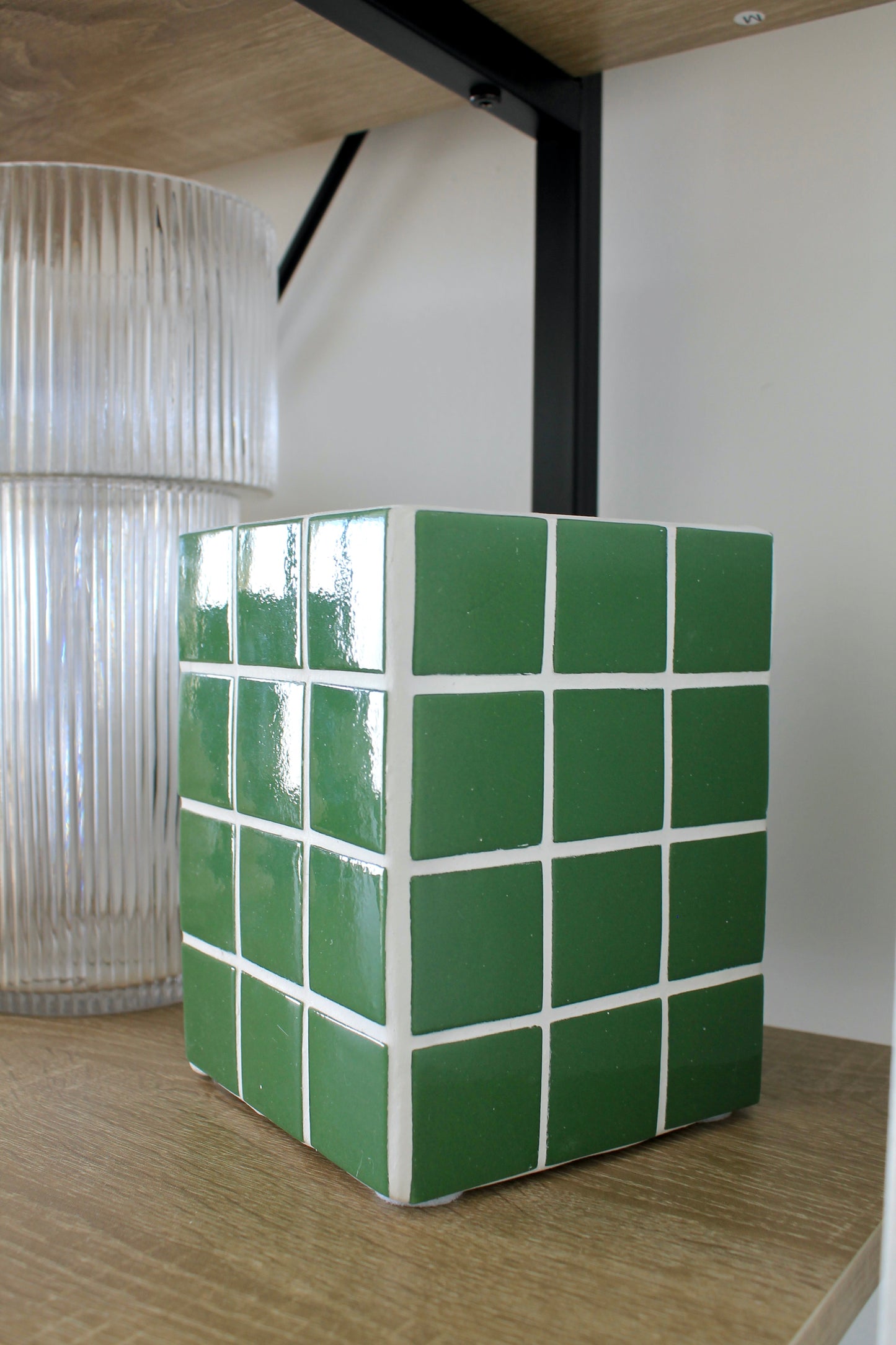Boite/vase vert olive VENCE
