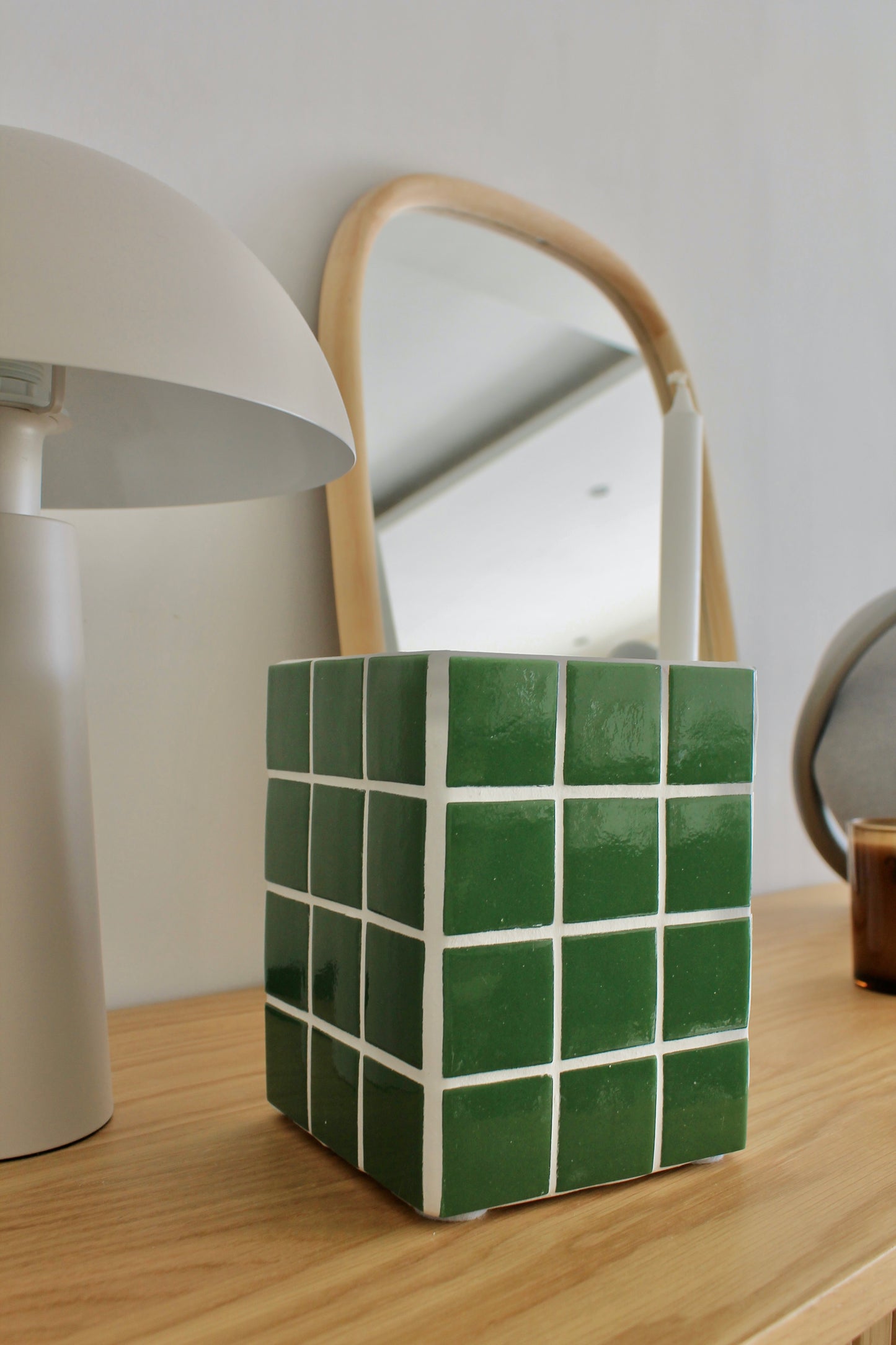 Boite/vase vert olive VENCE