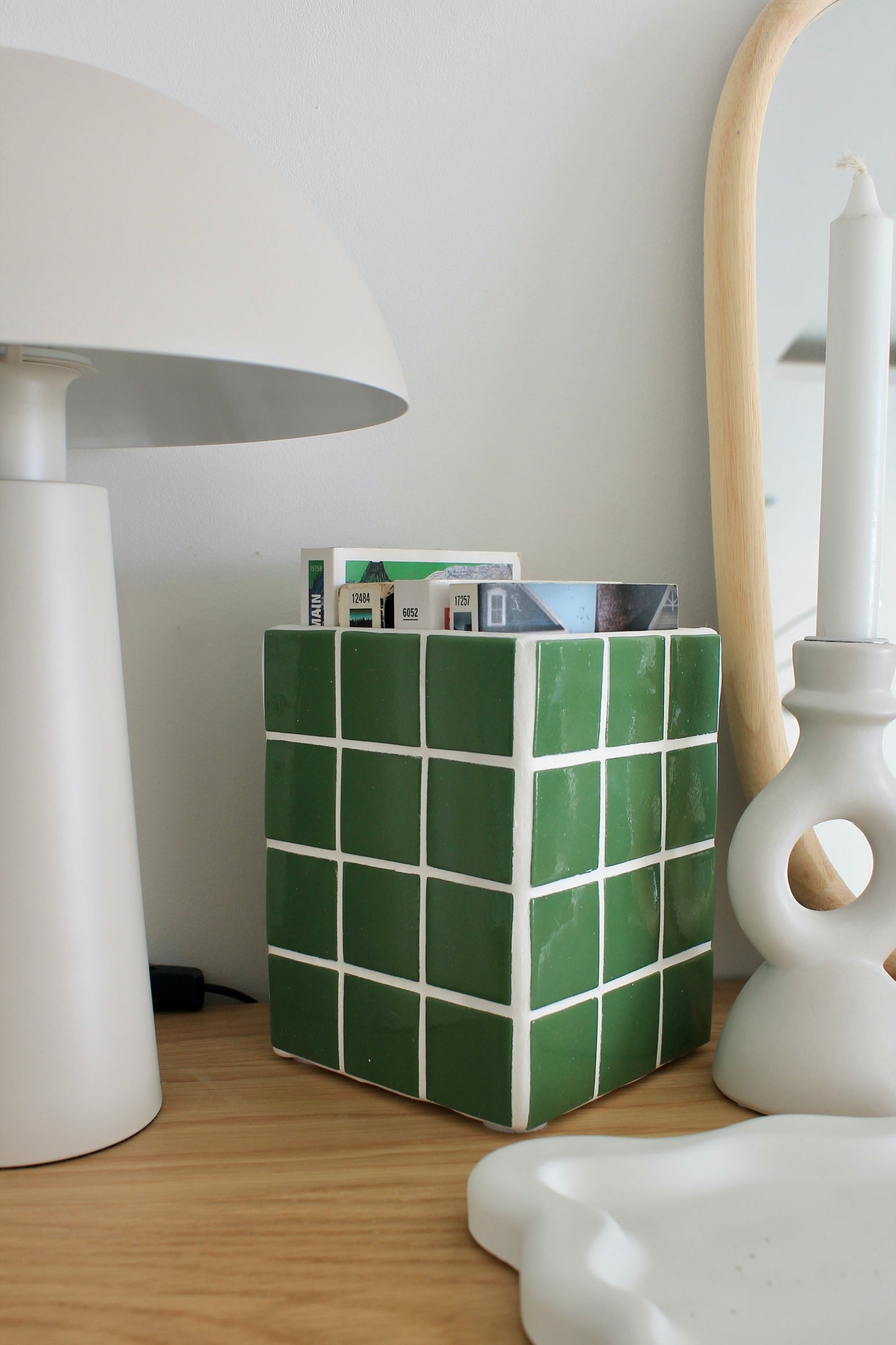 Boite/vase vert olive VENCE