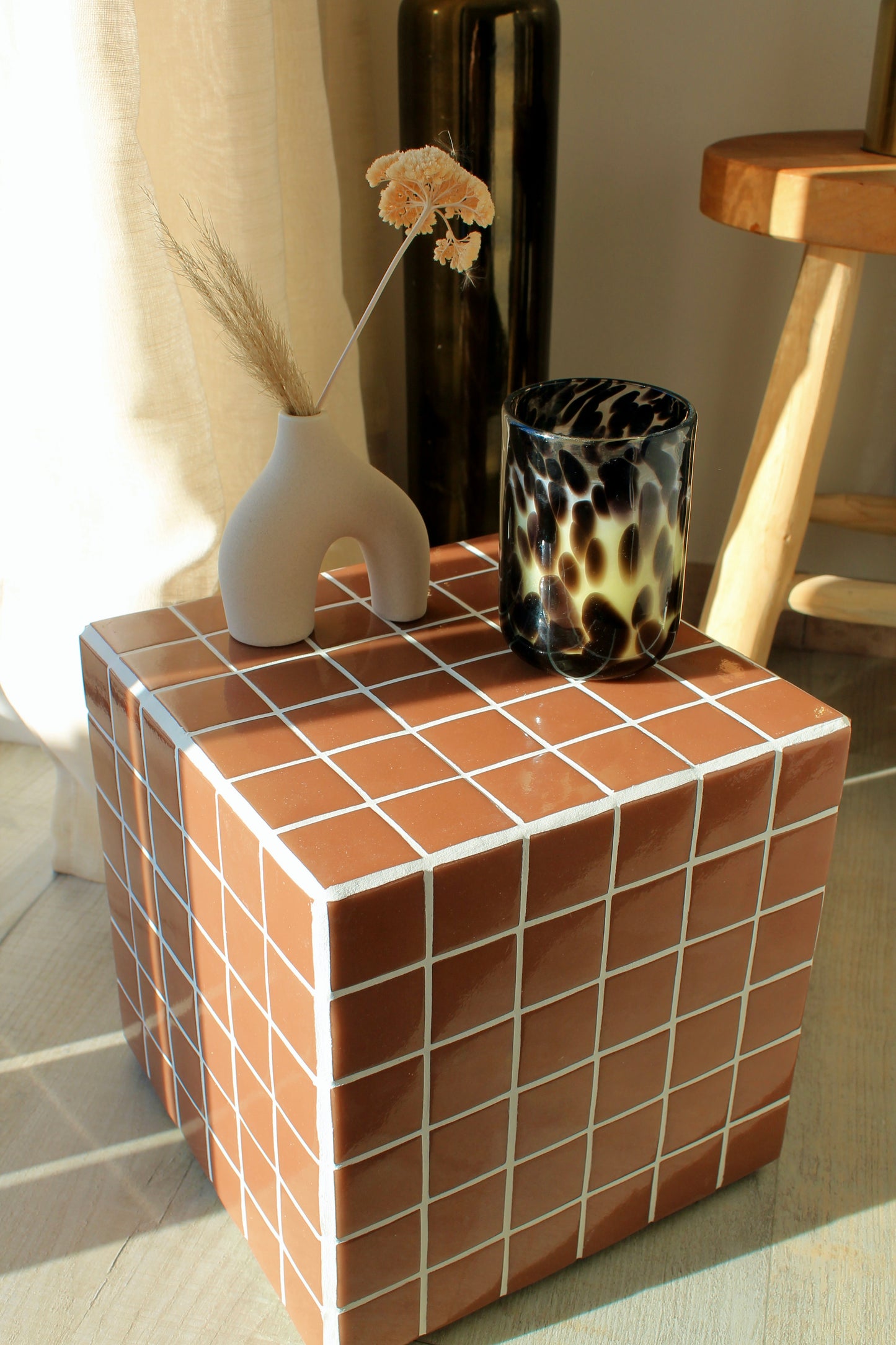 Cube en mosaïque caramel SIENNE