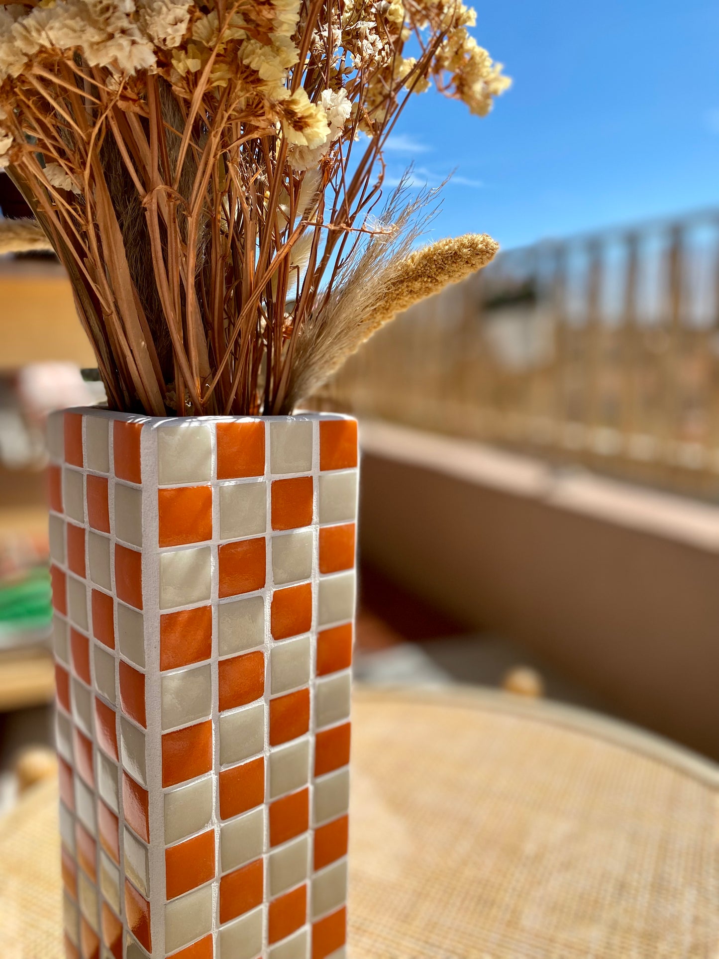 Vase Cache-pot SANREMO Orange et crème