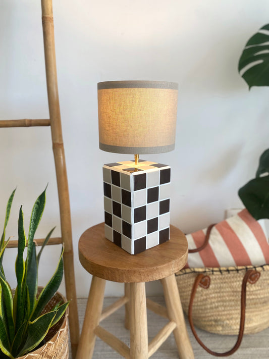 Lampe de chevet mosaïque à damier Sur mesure