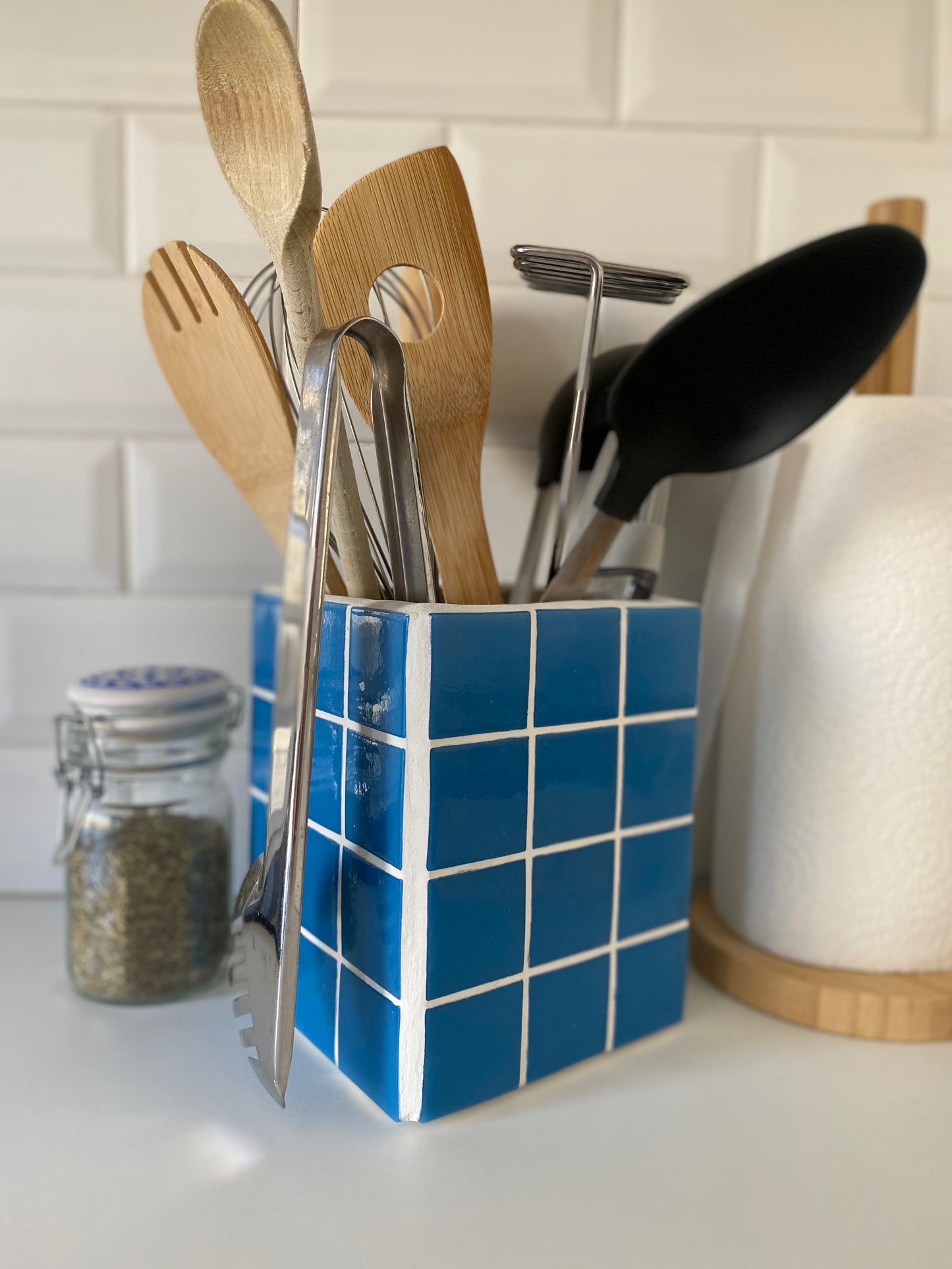 Boite/vase bleu OIA