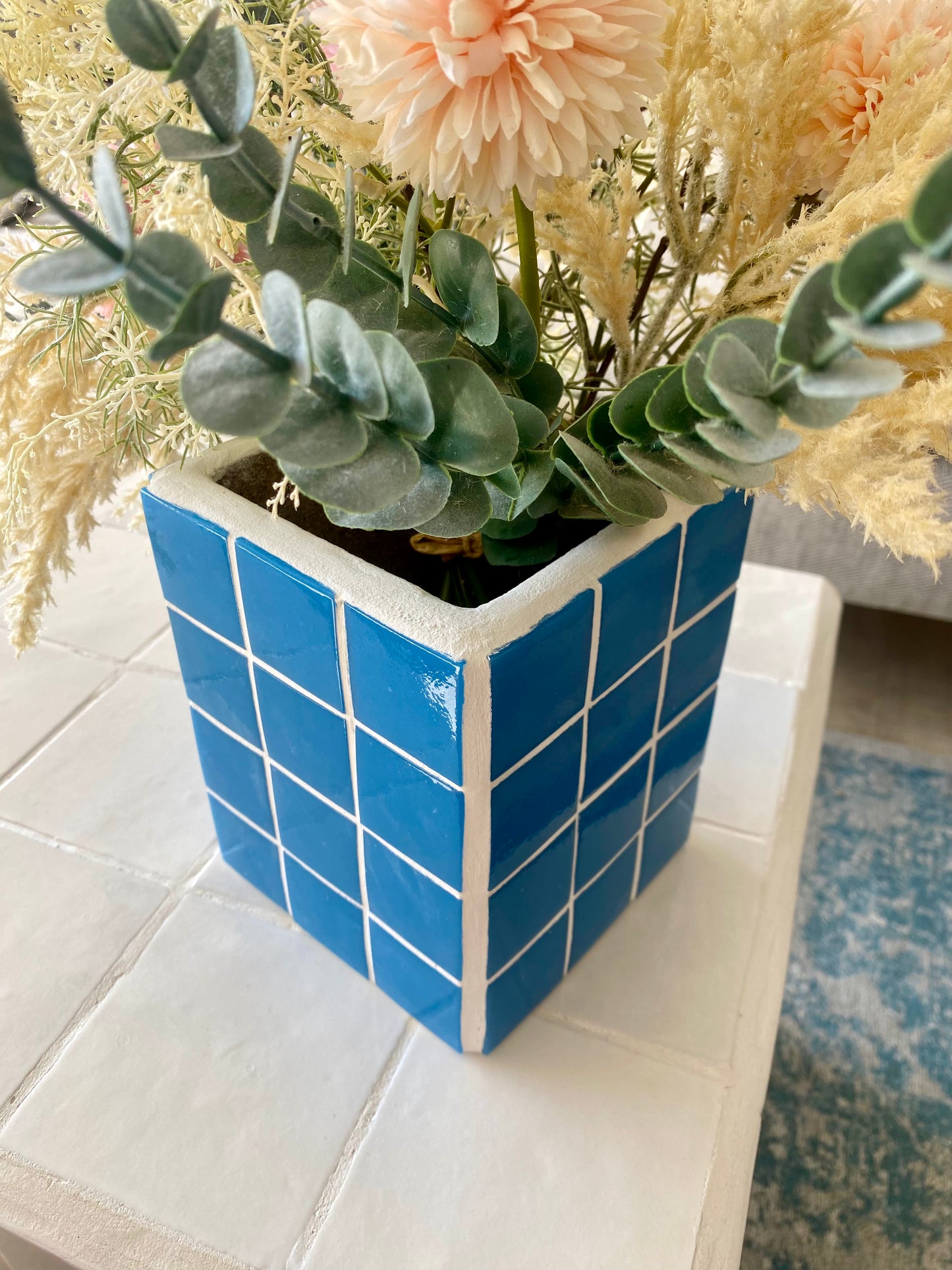 Boite/vase bleu OIA