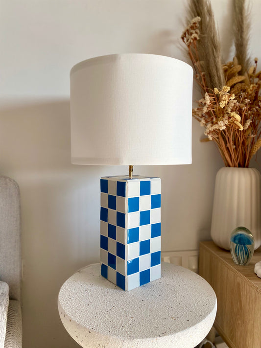 Lampe de table mosaïque à damier Sur mesure
