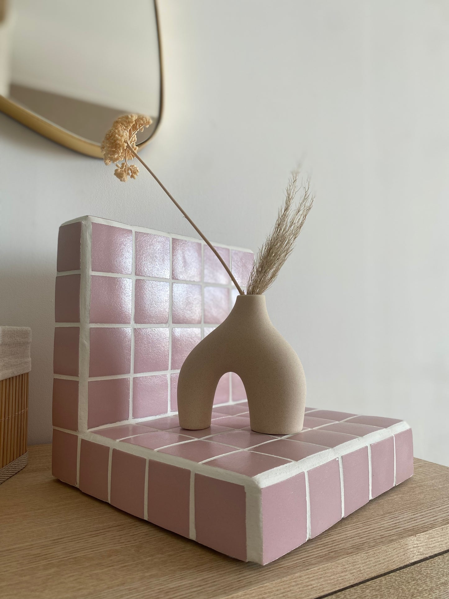 Etagère / Serre-livres en mosaïque sur mesure